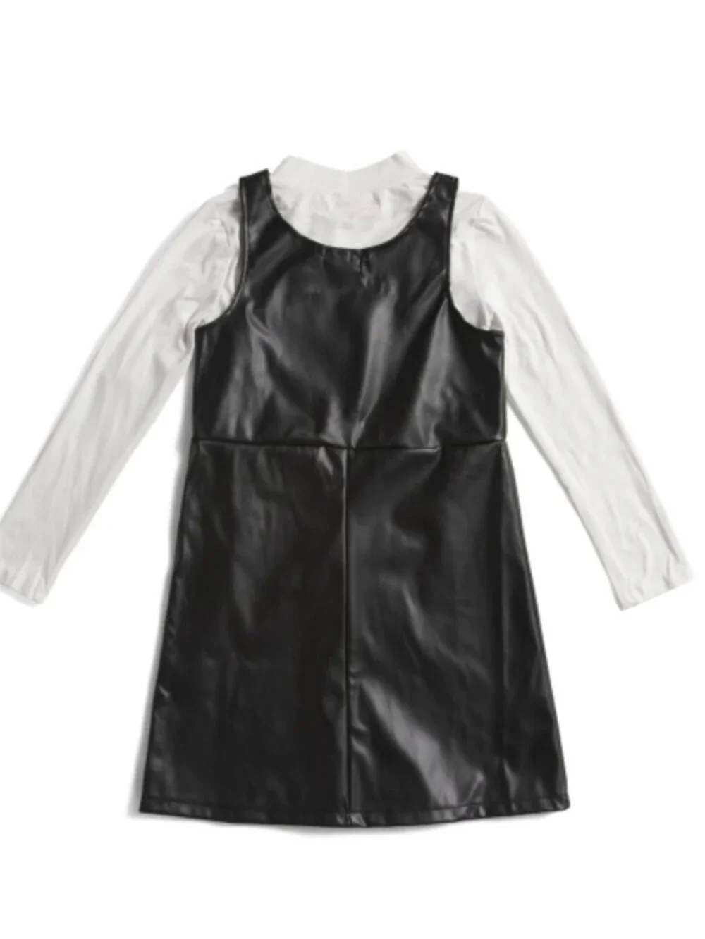 NWT B TWEEN Little Girls Faux Leather Jumper with Turtleneck and Headband
